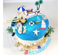 Beach Surf Birthday Cake Decoration Topper for Swimming Beach Party Luau Birthday Baby Shower Party Supplies