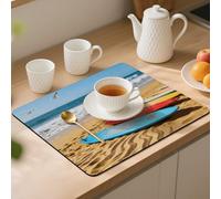 Beach Surfboard Desk Mat Washable Table Protector Waterproof Table Cover Protector Desk Placemats Heat Resistant Non-Slip Desks Cover for Desktop, Coffee Dining Tables 50x40cm