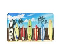 Beach Surfboard Tropical Bathroom Rugs Soft Bath Mat Non Slip Absorbent Indoor Floor Rug Kitchen Mats for Home Bedroom Decor, 31.5x19.5 Inches