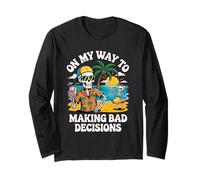 Beach T-Shirt On My Way to Making Bad Decisions Skeleton Long Sleeve T-Shirt