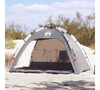 Beach Tent 2-Person Grey 190T Polyester PU Coating Quick-Release 201x146cm with