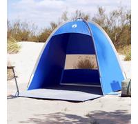 Beach Tent 3-Person Azure Blue Waterproof Polyester Camping Shelter with Carry Bag for Outdoor Shade and Sun Protection
