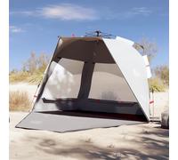 Beach Tent 3-Person Grey 190T Polyester PU Coating 224x138x142cm Quick Sandbags.