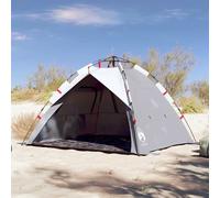 vidaXL Beach Tent 3-Person Grey Quick Release Waterproof UK