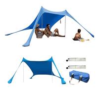 Beach Tent - Fabric 210x150x170cm | Sun Shade Sail With Iron Support Rods | Integrated Portable Canopy For UV Protection In Outdoor Parks Sand Awnings And Summer Daily Vacation Use