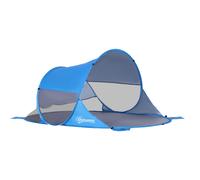 Outsunny 1-2 Person Pop up Beach Tent Hiking UV 30+ Protection Patio Sun Shade Shelter Portable Automatic - Blue