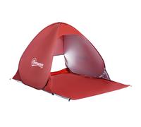 Beach Tent Instant Camping Pop up Tent Sun Shade Shelter, Red Outsunny