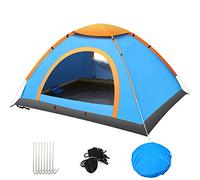 Beach tent, Pop Up Tents for Double/3 to 4 Person Automatic Opening Double Layer Tent,Rainproof and sunproof portable beach camping tent,Green,3 to4 people (Blue 3 to4 people) beautiful scenery