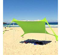 Beach Tent Sun Shelter, UPF50+ Beach Shelter Canopy with Sand Anchors, Stability Poles and Storage Bag, Portable Outdoor Family Sun Shade for Camping Trips, Fishing, Picnics, Backyard Fun, Easy Set Up