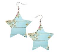 Beach Theme Seashells Women's Fashion Earrings, Celestial Dangle Earrings, Star Shape Jewelry for a Versatile