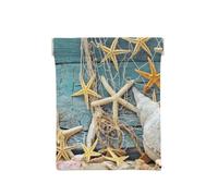 Beach Themed Conch Shell Starfish & Fishing Net, Squeeze Top Wallet Women Storage Bag Small Coin Purse Change Pouch