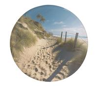 Beach Themed Fridge Magnets for Home, Magnetic Refrigerator Sticker for Whiteboard, Circle Waterproof Fridge Magnet for Refrigerator, Locker, Car Garage, Office Decor 2 PCS