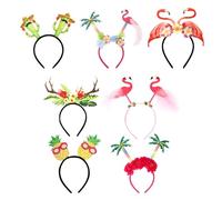 Beach-Themed Headbands For Women, 7X Hawaiian Tropical Floral Hair Bands, Seaside Dancing Carnival Atmosphere Headgear For Adults, Boys, Girls