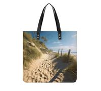 Beach Themed Leather Shoulder Bag Vintage Tote Bag Soft Ladies Purses Handbag Everyday Purse for Work