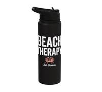 Beach Therapy Crab Ocean Summer Vacation Stainless Steel Insulated Water Bottle