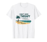 Beach Therapy Quote: Tropical Vacation Relaxation T-Shirt, Men, White, 4XL