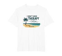 Beach Therapy Quote: Tropical Vacation Relaxation T-Shirt, Men's Big and Tall, White, 4X Tall