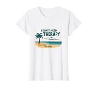 Beach Therapy Quote: Tropical Vacation Relaxation T-Shirt, Women, White, 3XL