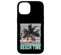 Beach time vintage Pier with palm tree sea and sunset Case for iPhone 14