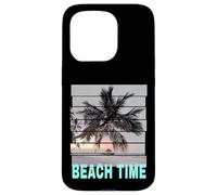Beach time vintage Pier with palm tree sea and sunset Case for iPhone 15 Pro
