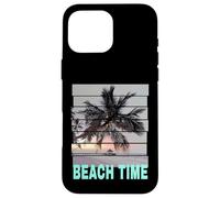 Beach time vintage Pier with palm tree sea and sunset Case for iPhone 16 Pro Max