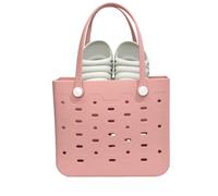 Beach Tote Bag, Beach Bag, Holes Design Breathable EVA Beach Tote Bag - Lightweight and Portable Travel Handbag for Towels, Swimwear, Protection, Pink, Se référer à la description