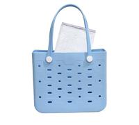 Beach Tote Bag - EVA Tote, Travel Bag | Lightweight Waterproof Large Capacity Clutch With Breathable Holes, Sand Proof Shoulder Clutch For Women, Girls, Beach Trips, Pool Days, Vacation Use