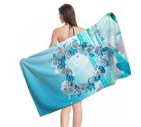 Beach Towel 100x200cm Extra Large Microfibre Towel for Adult,Sand Free Beach Towels Rose Heart Pattern with Net Bag,Quick Dry Gym Towels Men,Lightweight Compact,Beachs Accessories for Family Y1-905