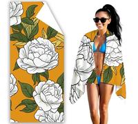 Beach Towel 200x100 cm Microfibre Beach Towels for Adults Orange Color Sand Free Microfibre Towel Classical Travel Towels With Net Bag, Absorbent Quick Dry Pool Swimming Summer Holiday Travel F2-288