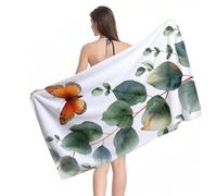 Beach Towel 60x120cm Extra Large Microfibre Towel for Adult, Sand Free Beach Towels Plant Butterfly Pattern with Net Bag, Quick Dry Gym Towels Men, Lightweight Compact, Beachs Accessories Y1-845