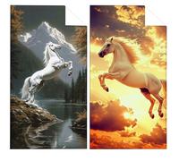 Beach Towel 70x140cm 2 Pack, Extra Large Beach Towels for Adults Horse, Sand Free Microfibre Towel Cartoon Bath Towels With Net Bag, Absorbent Quick Dry for Swimming Holiday Beachs Accessoies VQ-926