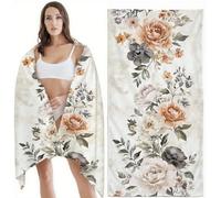Beach Towel 90x180 cm Extra Large Microfibre Beach Towels for Adults, Peony Lightweight Quick Dry Travel Swim Bath Towel with Bag, Soft Absorbent Towels for Women Men Holiday Essentials Flower Z-11851