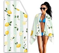 Beach Towel 90x180 CM Microfibre Beach Towels for Adults Yellow Sand Free Microfibre Towel Fruit Travel Towels With Net Bag, Absorbent Quick Dry for Pool Swimming Summer Holiday Travel for Men F2-1158