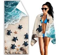 Beach Towel 90x200 CM Microfibre Beach Towels for Adults Sea Turtles Sand Free Microfibre Towel Animal Travel Towels With Net Bag, Absorbent Quick Dry for Pool Summer Holiday Travel Women Men F2-366