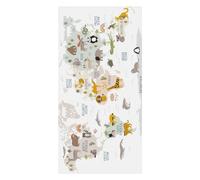 Beach Towel, Animal World Map Multicolour Printed Microfiber Sand Free Pool Towel Lightweight Oversized Quick Dry 63" X 32" Absorbent Compact Travel Must Have for The Swimming Summer Cruise Ship Essen