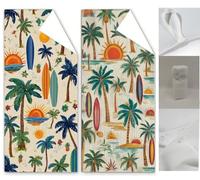 Beach Towel Beige Beach Towels for Adults 35.4x70.9 inch Coconut Tree Microfibre Towel Bath Sand Free, Absorbent Quick Dry Lightweight Beach Accessories for Swimming, Yoga, Camping, Gym Sport Wq-1060