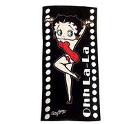 Beach Towel Betty Boop Ohh La La, 70cm x 140cm, Ta Da Pose Circles Polka Dot, Black Red White, 100% Cotton Velour Printed Bath / Swimming Towel by Betty Boop