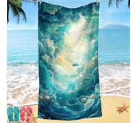 Beach Towel, Blue Abstract Quick Dry Towels, Microfibre Beach Towels for Adults kids, Super Absorbent Large Travel Towel 100x200, Soft and Lightweight, Compact and Sand Free for Camping and Holiday