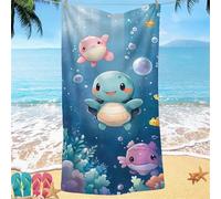 Beach Towel, Blue Sky Sea Turtles Quick Dry Towels, Microfibre Beach Towels for Adults kids, Super Absorbent Large Travel Towel 100x200, Soft and Lightweight, Compact and Sand Free for Camping Holiday