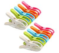 Beach Towel Clips, 10 PCS Plastic Laundry Clip Clothes, Colorful Beach Towel Clips for Loungers Clothes Pegs Blanket Swimsuits,Curtains Size 11 x 6 x 3 cm Sky blue, pink, fruit green, orange, white