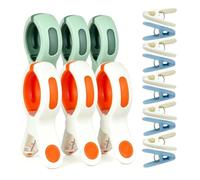 Beach Towel Clips, 6 Sunbed Towel Clips & 10 Clothes Pegs for Washing Line | Heavy Duty Towel Holders for Pool Chair, Deck Chair, Garden & Laundry, Outdoor Essentials