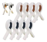 Beach Towel Clips - 8PCS Non-Slip Towel Clips for Sun Loungers, Strong Grip Towel Pegs for Sun Lounger, Large Clothes Pegs for Beach, Pool Chairs, Sunbeds, Laundry & Travel Essentials
