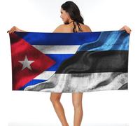 Beach Towel Cuba Cuban Flag Estonians Flag Bath Towels Durability Shower Towel Absorbent Bath Sheets For Sports Swimming Travel 80X130CM