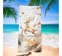 Beach Towel Deer, Microfibre Towel 90x180 cm Large Beach Towels for Adults Kids, Quick-Dry, Sand-Free, Absorbent Animal Pattern Summer Beachs Gym Towels for Women Men, Travel Vacation Gifts H-8654