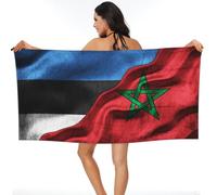 Beach Towel Estonians Flag Morocco Moroccan Flag Washcloths Easy Care Bath Sheets Durability Shower Towel For Sports Swimming Travel 80X130CM
