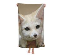 Beach Towel Fennec Fox Microfiber Large Bath Towel for Adults Absorbent Quick Dry Beach Blanket 80X130CM