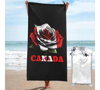 Beach Towel Flower Canada Canadan Flag Washcloths Easy Care Bath Sheets Quick Dry Bath Towels For Camping Travel Beach 70X140Cm