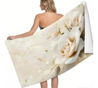 Beach Towel Flower Rose 200 x 100 cm Extra Large Swimming Towel Pink Printed Super Absorbent Quick Dry Beach Pool Fitness Picnic Yoga