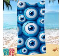 Beach Towel for Adults 100x220 Microfibre Towel Blue Abstract Quick Dry Travel Towels, Kids Gym Towels Hidden Snap Design, Compact Lightweight Sand Free Absorbent Quick Dry, for Travel Camping Gifts