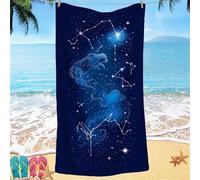 Beach Towel for Adults 100x220 Microfibre Towel Blue Simplicity Quick Dry Travel Towels, Kids Gym Towels Hidden Snap Design, Compact Lightweight Sand Free Absorbent Quick Dry, for Travel Camping Gifts